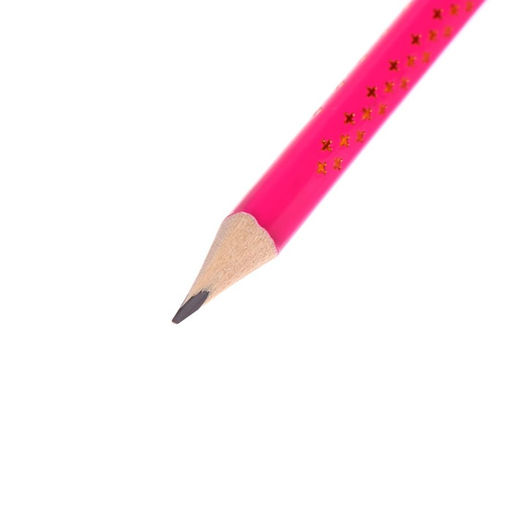 Цена за 48 шт. Карандаш чернографитный с ластиком НВ, корпус трехгранный заточенный, в тубусе, МИКС