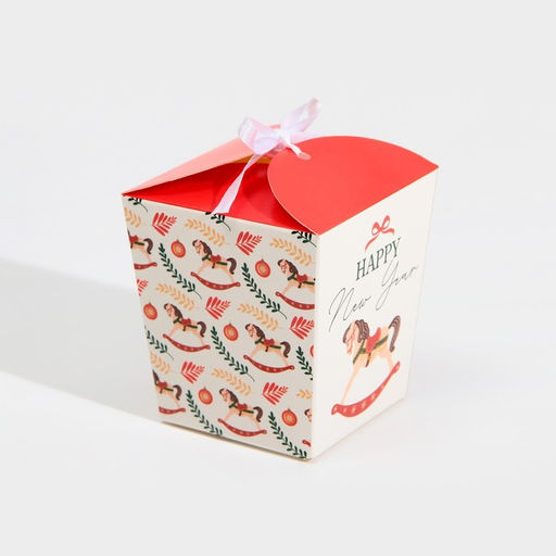 Цена за 5 шт. Бонбоньерка новогодняя «Новый год 2026: Лошадка», 7.5×8×7.5 см