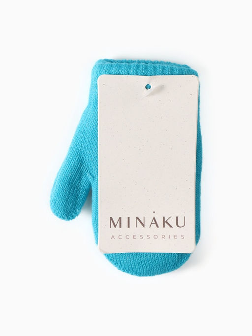Варежки детские двухслойные MINAKU, 12 см, голубые