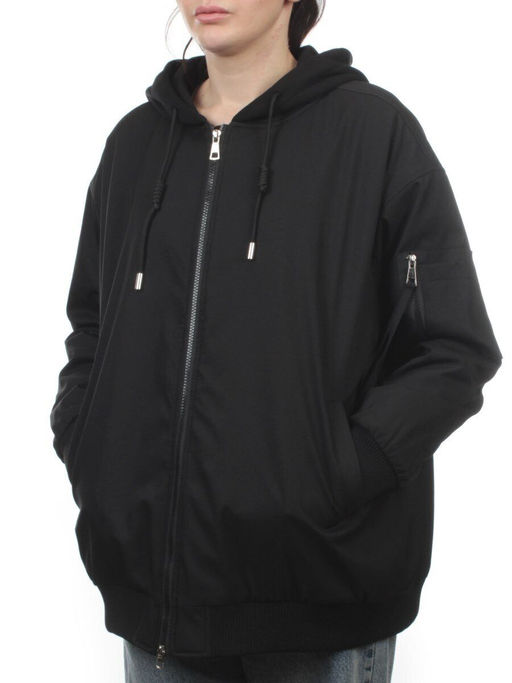 H24-83 BLACK Куртка демисезонная женская (100 гр. синтепон) - Fashion фото 5