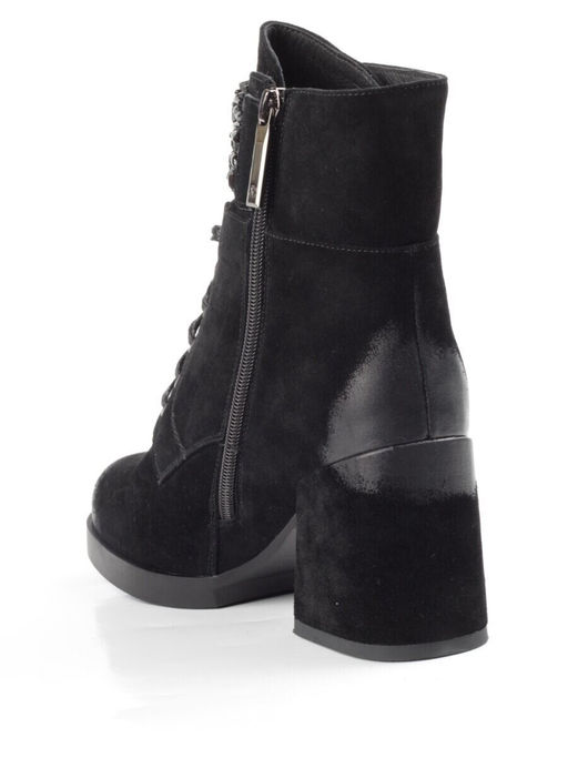 04-XR135-1 BLACK Ботинки зимние женские (натуральная замша, натуральный мех)