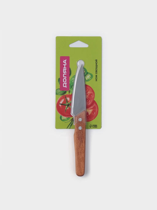 Нож кухонный для овощей Доляна Усадьба, лезвие 8.9 см, нержавеющая сталь  фото 4
