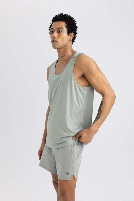 DeFactoFit Стандартная посадка с круглым вырезом, майка из плотной ткани  фото 4