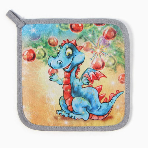 Прихватка Новогодние игрушки 17х17 см, 35% хл, 65% пэ, ватин 250 г/м2 - Доляна фото 2