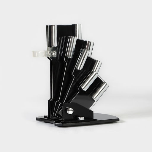 Набор кухонный Изгиб, 5 предметов: 4 ножа 7,5 см, 10 см, 13 см, 15 см, овощечистка, на подставке, цвет зелёный - Simaland фото 8