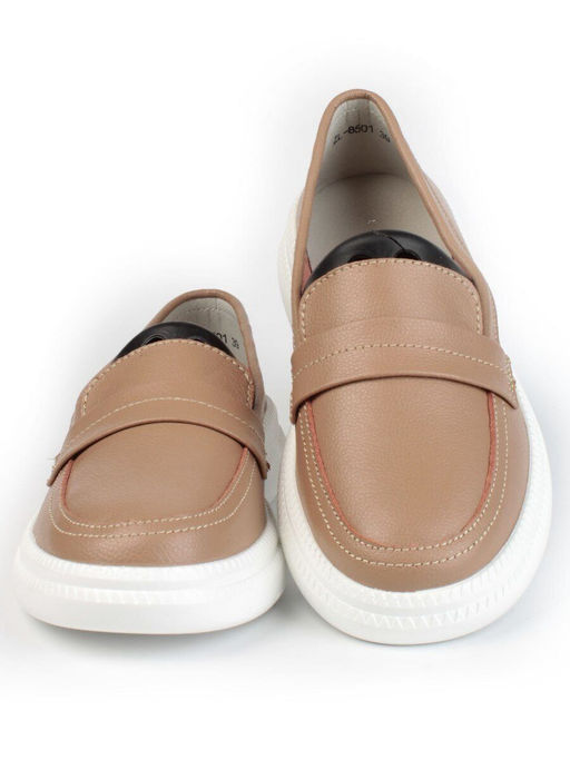 03-ZL-8501 DK. BEIGE/BROWN Полуботинки женские (натуральная кожа) - Фабричный китай фото 9