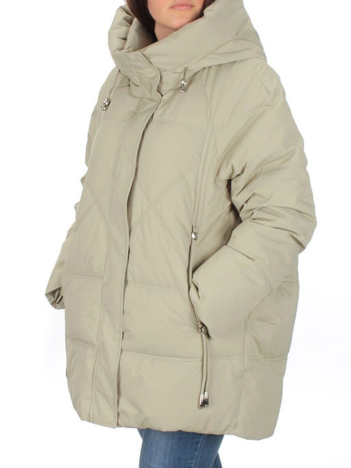H23-683 OLIVE Куртка зимняя облегченная женская (150 гр. холлофайбер) - Фабричный китай фото 3