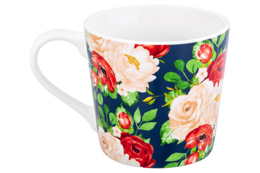 Кружка 400 мл 13*9,7*9 см Цветочная фантазия на синем фоне NEW BONE CHINA - Elan gallery фото 6