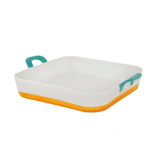 Квадратное блюдо для запекания 22см с ручками в под.уп. Фарфор арт.142-068 /Lenardi/