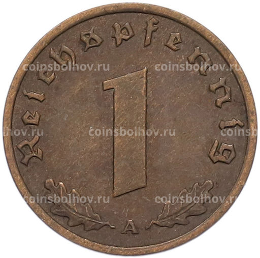 Монета 1 рейхспфенниг 1938 года A Германия