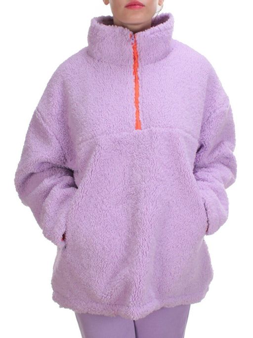 2568 LILAC Кофта плюшевая женская Тедди на синтепоне (50 гр. синтепон) - Fashion фото 2