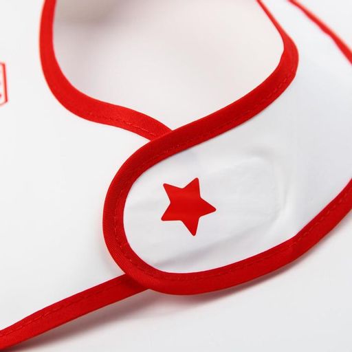 Нагрудник Крошка Я Первый Новый год непромокаемый на липучке, ПВХ, новогодняя подарочная упаковка  фото 4