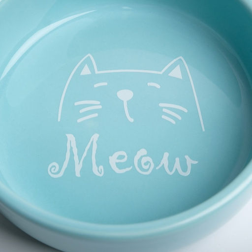 Миска керамическая Meow 300 мл - 13.413.44 см, голубая - Пижон фото 4