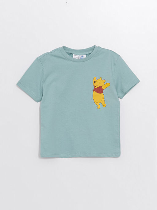 Bisiklet Yaka K?sa Kollu Winnie the Pooh Bask?l? Erkek Bebek ?ortlu Pijama Tak?m? - Waikiki фото 2