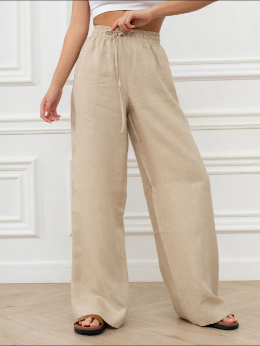 Брюки женские Лён Бежевый - Modamica фото 29