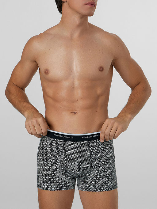 Цена за 2 штуки! Трусы боксеры мужские черные с узором - Mark formelle фото 2
