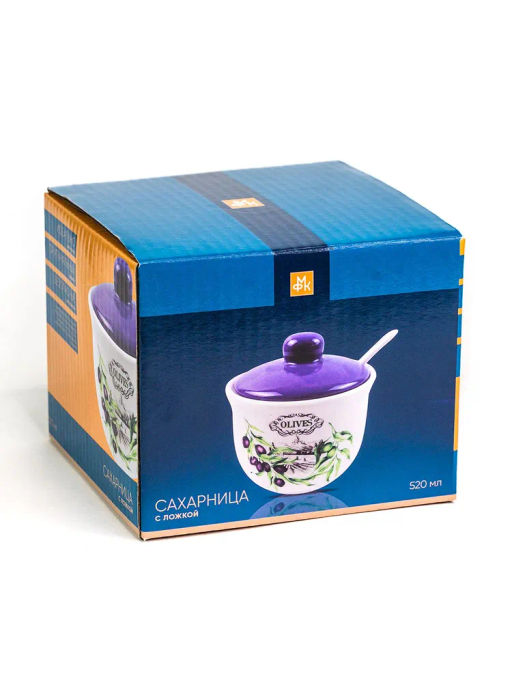 Сахарница ОЛИВКИ 520 мл с ложкой арт.MFK21039 /МФК/  фото 8