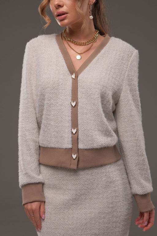 Костюм Galean Style 903.1 бежевый/елочка