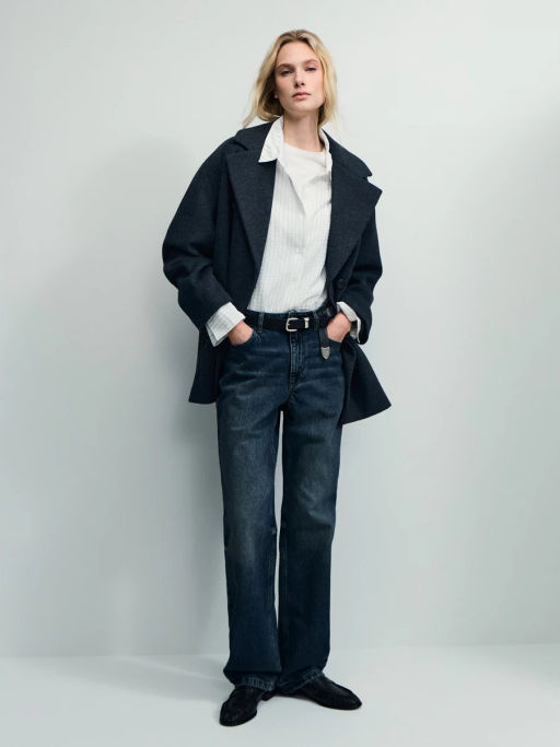 Двубортное полупальто свободного силуэта / Zarina фото 5