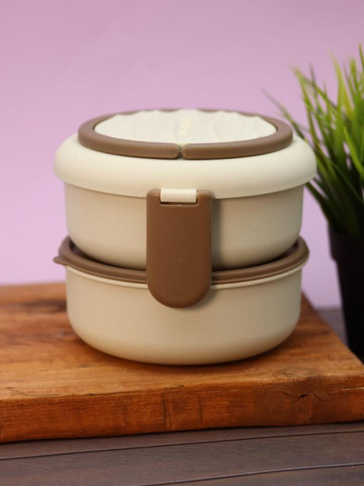 Ланчбокс Round box 2 яруса, white (1400 мл)