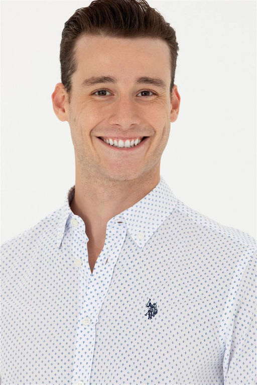 U. S. Polo Assn Мужская синяя рубашка с длинным рукавом - U.s. polo assn фото 9