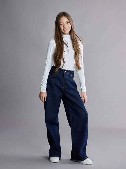 Wideleg K?z ?ocuk Jean Pantolon