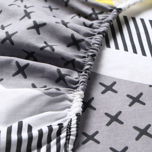 Простыня на резинке Этель Gray geometry 140*200*25, 100% хлопок, бязь, 125г/м2 фото 7