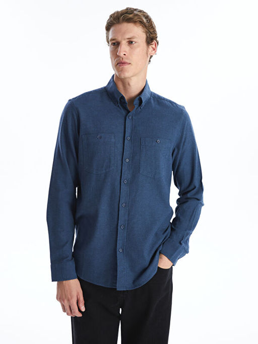 Regular Fit Uzun Kollu Gabardin Erkek G?mlek