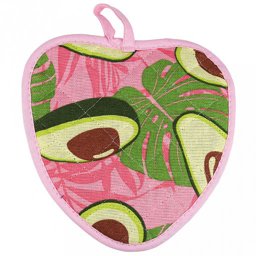 Прихватка с запахом 20х20см "Авокадо, вид 7/1", форма "Клубника", рогожка 171г/м2, хлопок 100%, наполнитель - ватин 280г/м2, на пластмассовом подвесе, "Домашняя мода" (Россия)