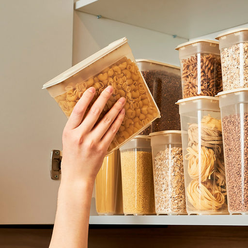 Контейнеров для сыпучих продуктов, набор 5 штук: 1л 2шт, 1,4л 2шт, 1,8л, полипропилен, слоновая кость (Россия) - Домашняя мода фото 6