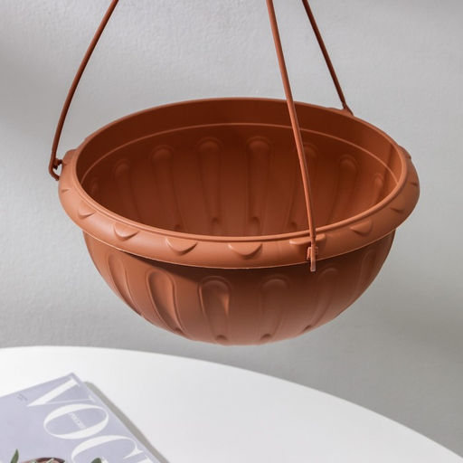 Кашпо для цветов подвесное «Джулия», 3.5 л, пластик, коричневое