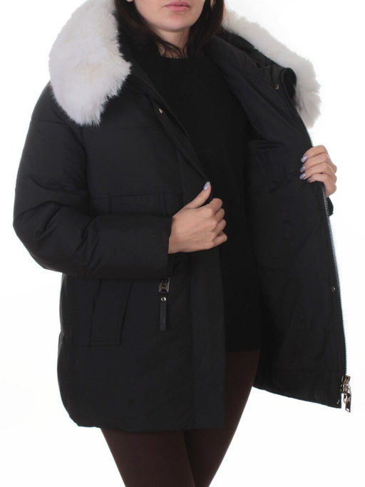 M-M02 BLACK Куртка зимняя женская (200 гр. холлофайбер)