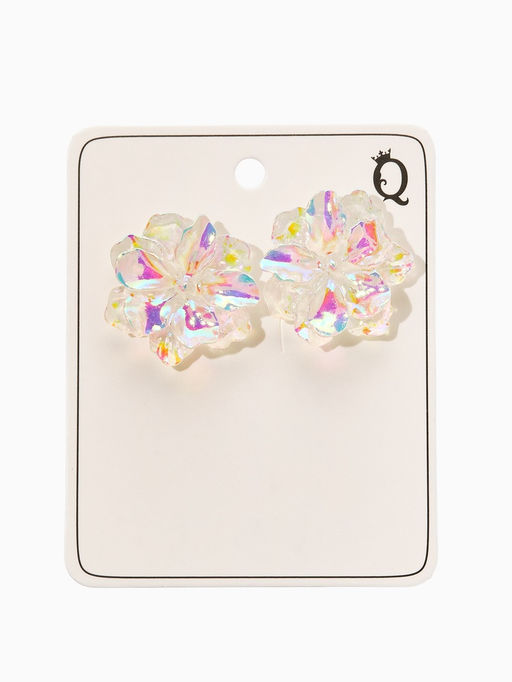 Серьги «Цветок жасмина», белые, радужные