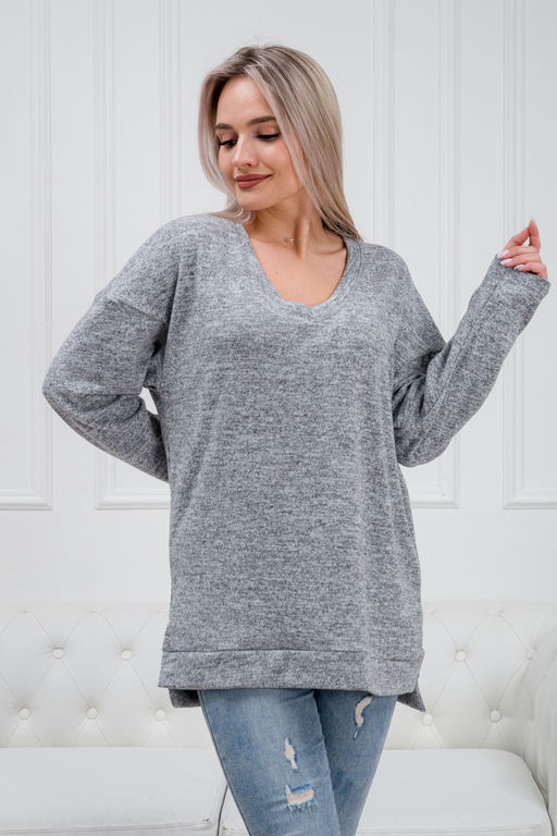 Джемпер женский из ангоры кашемир меланж Афина серый - Амадэль фото 11