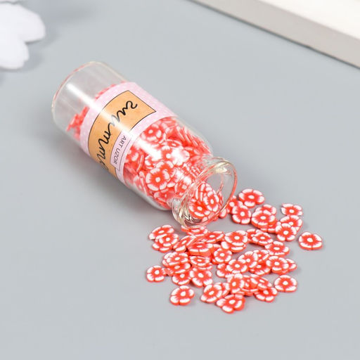 Цена за 3 шт. Декор для творчества пластик Цветок. Красно-белая петуния, набор 8 г, 5?2?2 см