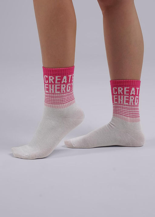CLE Носки жен.Д5459 краски хл+эл белый/т.розовый