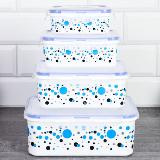 Салатник прямоугольный 5 штук с крышками/ ZH-049 /уп 48/ - Галеонтрейд фото 4