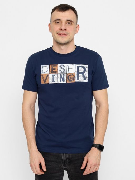 CRB wear/FSSM 60228-41 Футболка мужская,темно-синий/Ex.Cherubino  фото 3