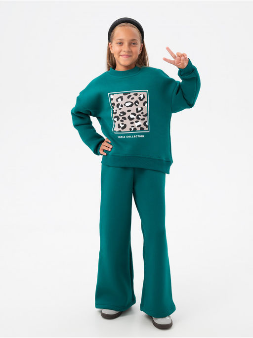 Костюм "Пятнышки" детский девочка изумруд