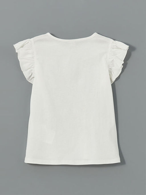 Bisiklet Yaka Bask?l? K?z ?ocuk Ti??rt ve ?ort