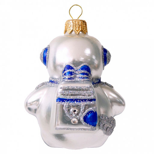 Елочная игрушка фигурка стеклянная Снеговик-космонавт д6,5см, h7,5см, ручная художественная роспись, подарочная упаковка (Россия) - Домашняя мода фото 2