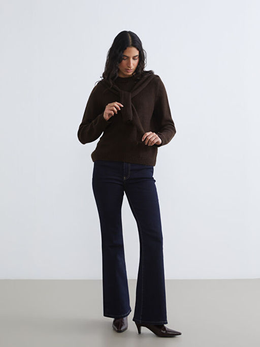 Bisiklet Yaka Kad?n Triko Kazak