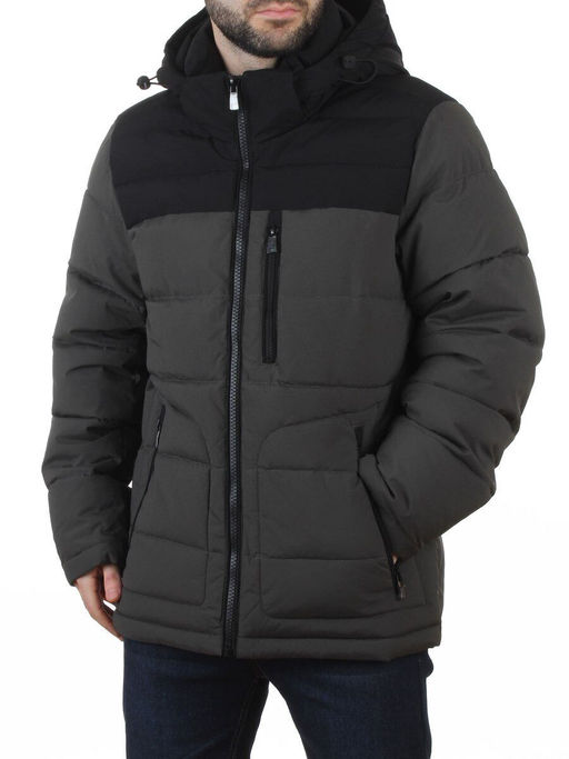 62042 DK. GREEN/BLACK Куртка мужская зимняя (200 гр. холлофайбер)