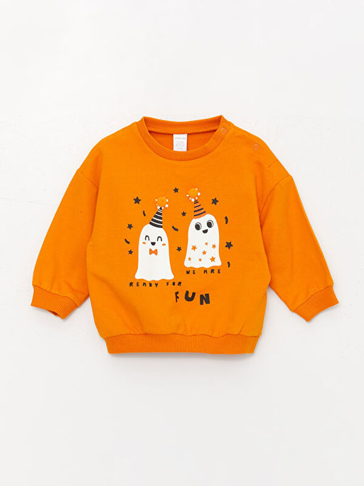 Bisiklet Yaka Uzun Kollu Bask?l? Erkek Bebek Sweatshirt ve E?ofman Alt? 2li Tak?m - Waikiki фото 2