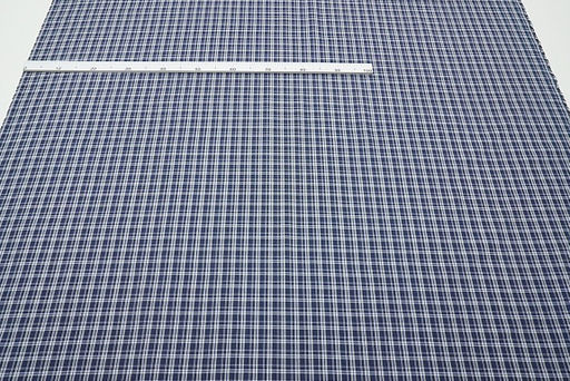 Пестрядь Двойная клетка цв.джинсово-синий/св.серый, ш.1.5м, хлопок-100%, 130гр/м.кв - Купава фото 5