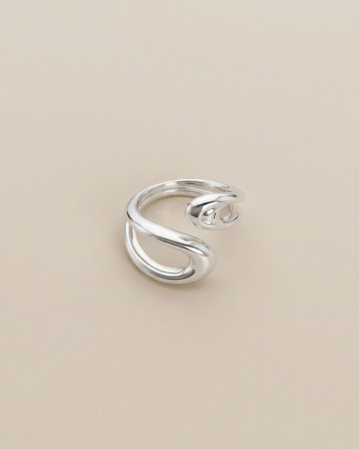 Кольцо с белым серебрением