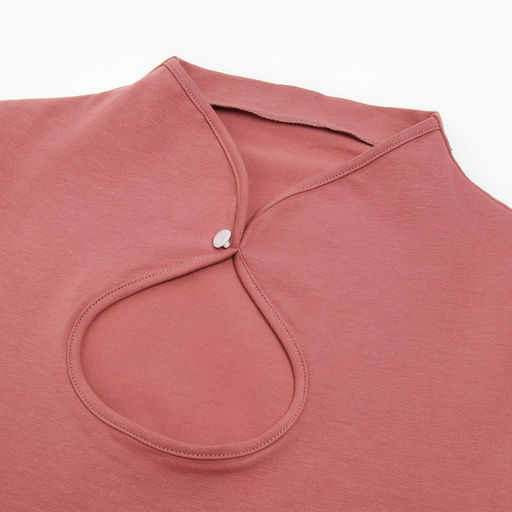 Футболка женская с вырезом MINAKU: Basic line, пыльная роза, размер 40