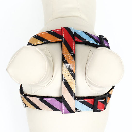 Комплект амуниции двухслойный, размер L, поводок 120 х 2 см, ОШ 31-45 см , ОГ 35-52 см, разноцветный - Пижон фото 8