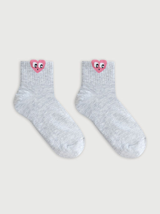 Цена за 5 пар! Носки детские белые с объемным рисунком в виде сердца - Mark formelle фото 7