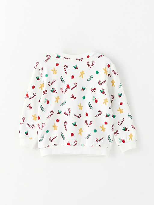 Bisiklet Yaka Uzun Kollu Bask?l? Erkek Bebek Sweatshirt - Waikiki фото 3